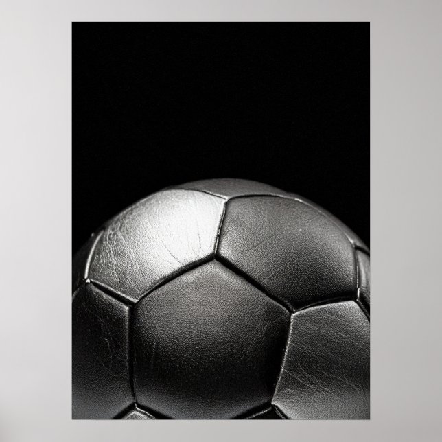 Poster Soccer Ball Dark Dramatic Close Up (Devant)