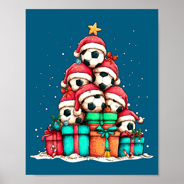 Poster Soccer Ball Player Le Christmas Tree Xmas Long Sle (Devant)