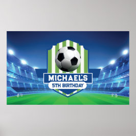 Poster Soccer Birthday banner backdrop 