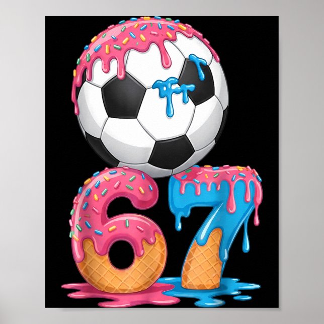 Poster Soccer Drip Number 67 Boys Soccer Player 67  (Devant)