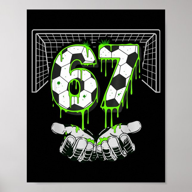 Poster Soccer Drip Number 67 Boys Soccer Player 67 Footba (Devant)