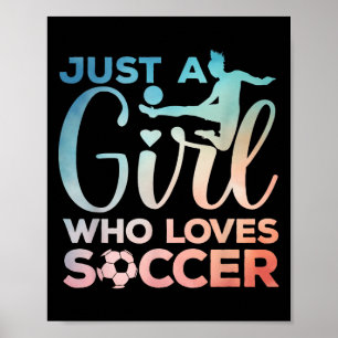 Poster Soccer Girl Art Pour Les Filles Enfants Enfant Enf