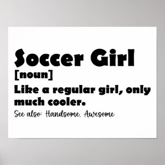 Poster Soccer Girl Dictionnaire Définition Drôle Football