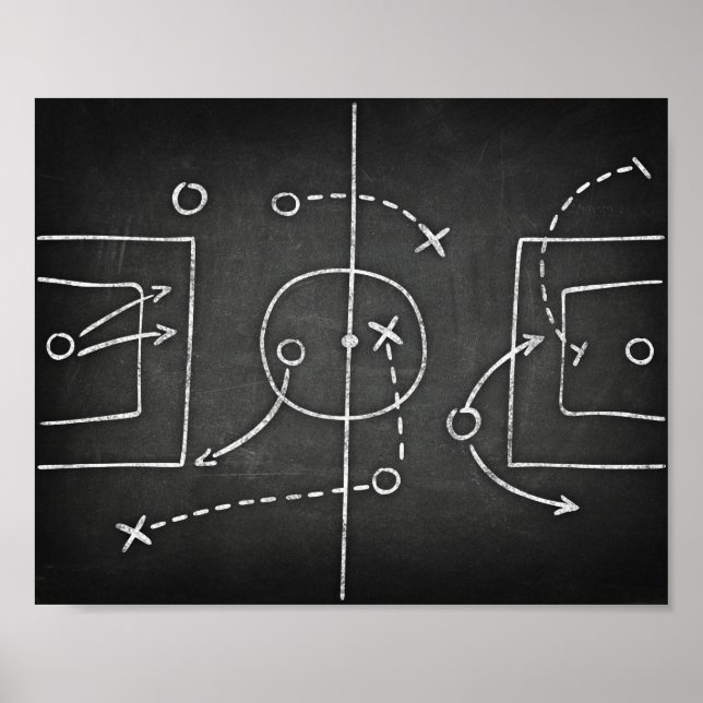 Poster Soccer LIVRE DE JEUX Signe Chalk Imprimer (Devant)
