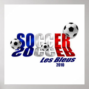 Poster Soccer Logo Les Bleus drapeau de France 2010 cadea