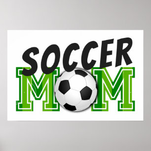 Poster Soccer Maman Ball and Field Football Pitch