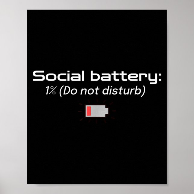 Poster Social Battery_ 1% (do Not Disturb)  (Devant)