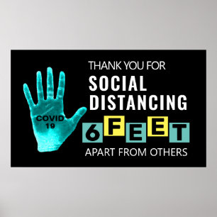 Poster Social Distancing 6 Feet Covid 19