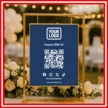 Social Media Connect With Us Instagram Navy QR