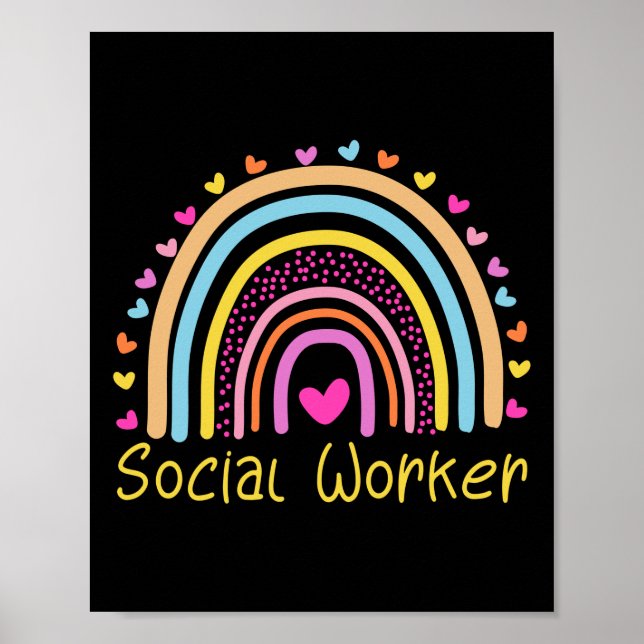 Poster Social Worker Rainbow (Devant)