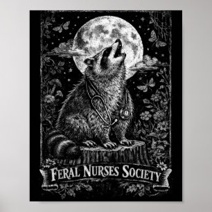 Poster Société de infirmières sauvages drôles Stéthoscope