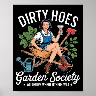 Poster Société de jardinage de sales putes drôle jardinie