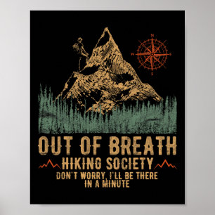 Poster Société de randonnée hors d'haleine drôle d'alpini