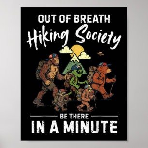 Poster Société de randonnée hors d'haleine Sasquatch Rand