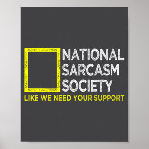 Poster Société Nationale de Sarcasme Design Satirique Vin