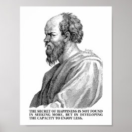 Poster Socrates Cite Sur Le Bonheur