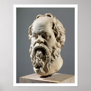 Poster Socrates, tête de marbre, copie d'un bronze de