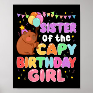 Poster Soeur De Capy Anniversaire Fille Capybara Famille 