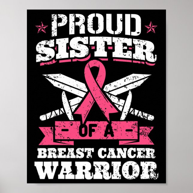 Poster Soeur Du Cancer Du Sein Guerrier De Sensibilisatio (Devant)