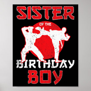 Poster Soeur Du Karate D'Anniversaire Taekwondo Boy Marti