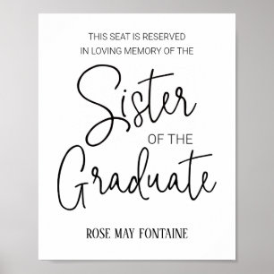 Poster Sœur du siège réservé mémorial du diplômé