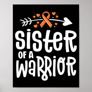 Poster Soeur D'Un Guerrier Orange Famille Leucémie Cancer