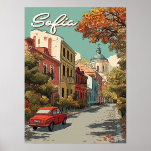 Poster Sofia vintage   Voyages de la capitale bulgare
