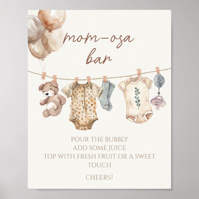 Poster Soft Boho Neutral Vêtements bébé Maman-osa Bar (Devant)