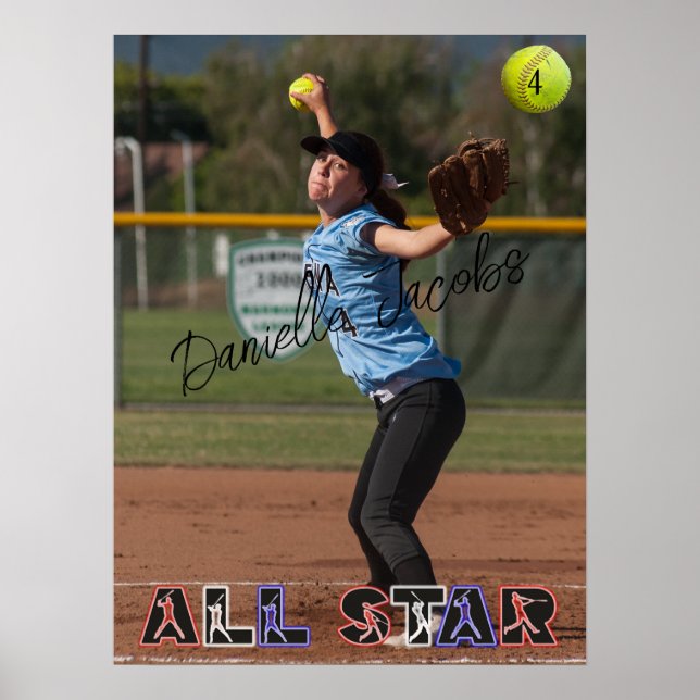 Poster Softball All Star Remplacer la photo (Devant)