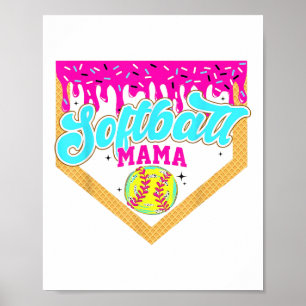 Poster Softball Mama Driam Cream Jeu Jour Sof