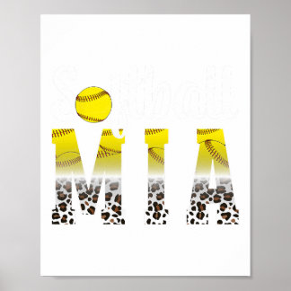 Poster Softball Mia Leopard Grandma Mia Of A Softball Pla