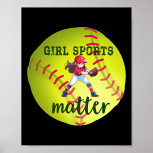 Poster Softball; Sticker de sport pour filles