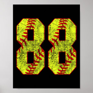 Poster Softll #88 Fastpitch Softll Maman Numéro 88 Joueus