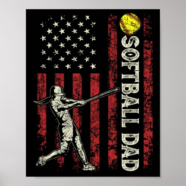 Poster Softll Papa Us Drapeau Cadeaux Pour Papa Hommes Gr (Devant)