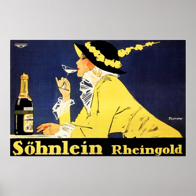 Poster SOHNLEIN RHEINGOLD Champagne allemand par Fritz Ru (Devant)