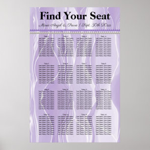 Poster Soie violette avec perles violettes carte de siège