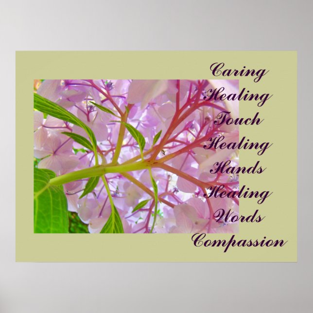 Poster Soins Guérison Touch Healing Hands Mots Guérison (Devant)