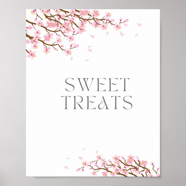 Poster Soins sucrés Fleur de cerise Connexion pour Fête d (Devant)