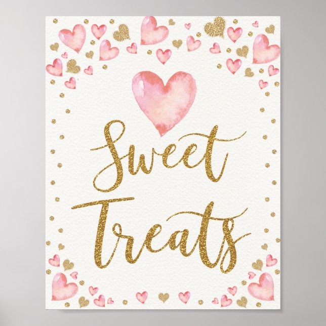 Poster Soins sucrés Valentines Baby shower fête d'anniver (Devant)