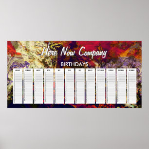 Poster Soirée Abstraite Rouge, Crème et tourbillon de min