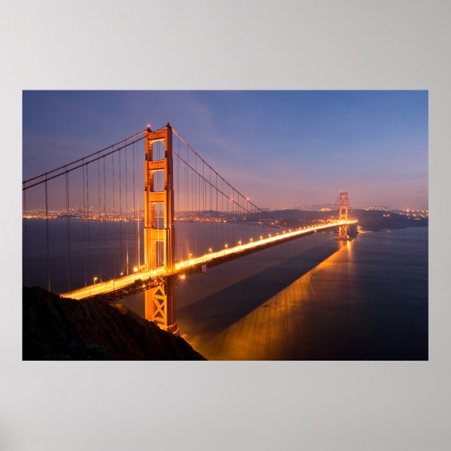 Poster Soirée au Golden Gate Bridge imprimer (Devant)