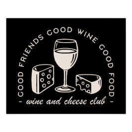 Poster Soirée au vin et au fromage