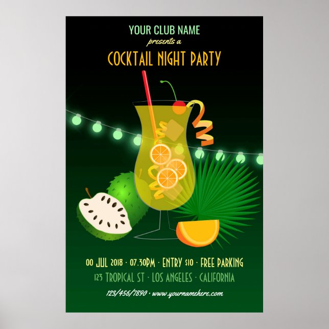 Poster Soirée Cocktail Club/Corporatif (Devant)