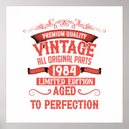 Poster Soirée de 40 ans vintage personnalisée