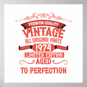 Poster Soirée de 50 ans vintage personnalisée