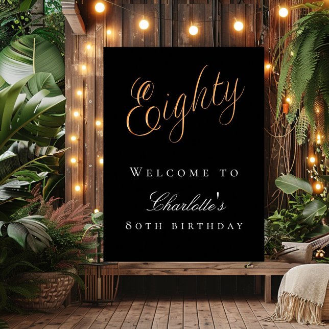 Poster Soirée de 80e anniversaire en or noir (Créateur téléchargé)