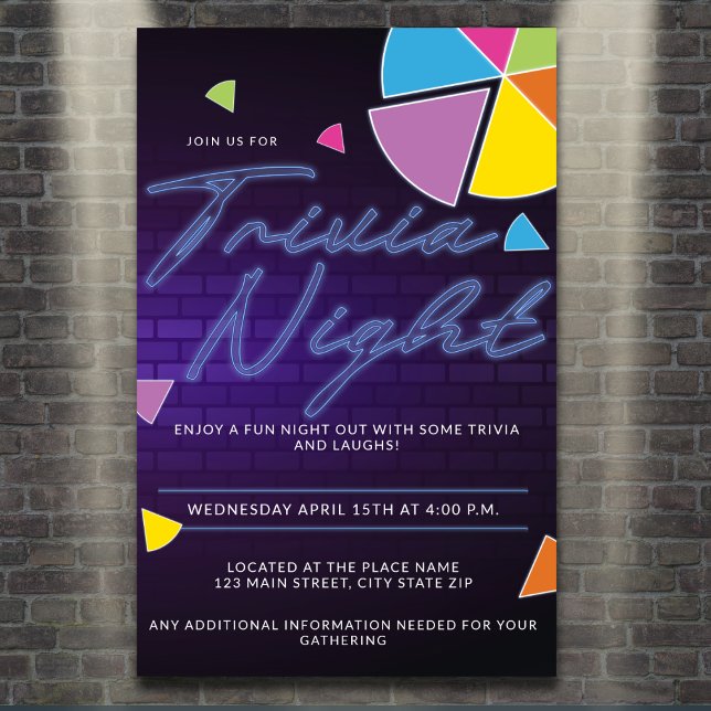 Poster Soirée de Neon Trivia (Créateur téléchargé)
