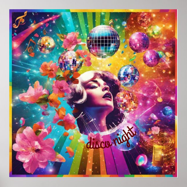 Poster Soirée disco rétro (Devant)