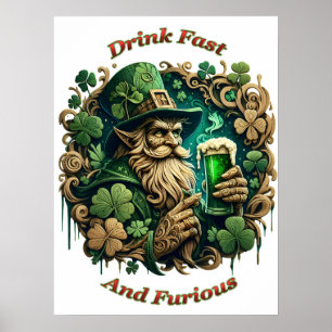 Poster Soirée Enchantée de la Bière - Toast d'un Leprecha