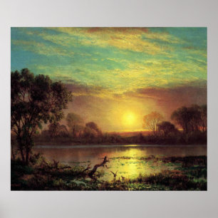 Poster Soirée, lac la Californie Owens par Albert